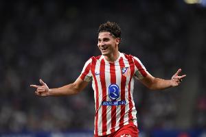 阿尔瓦雷斯为马竞出战13场欧冠进9球，超过在曼城的欧冠进球数量