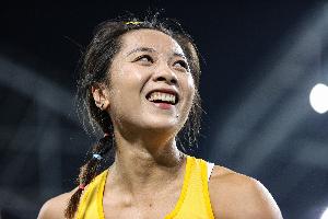 全运会田径女子100米预赛：葛曼棋第一、陈妤颉第二、孔玲瑶第三