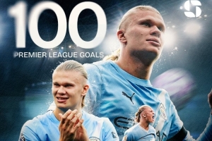 进球机器！哈兰德英超20球、30球、40球、50球、100球皆历史最快