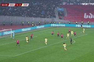 格鲁吉亚禁区内手球送点！奥亚萨瓦尔主罚命中！